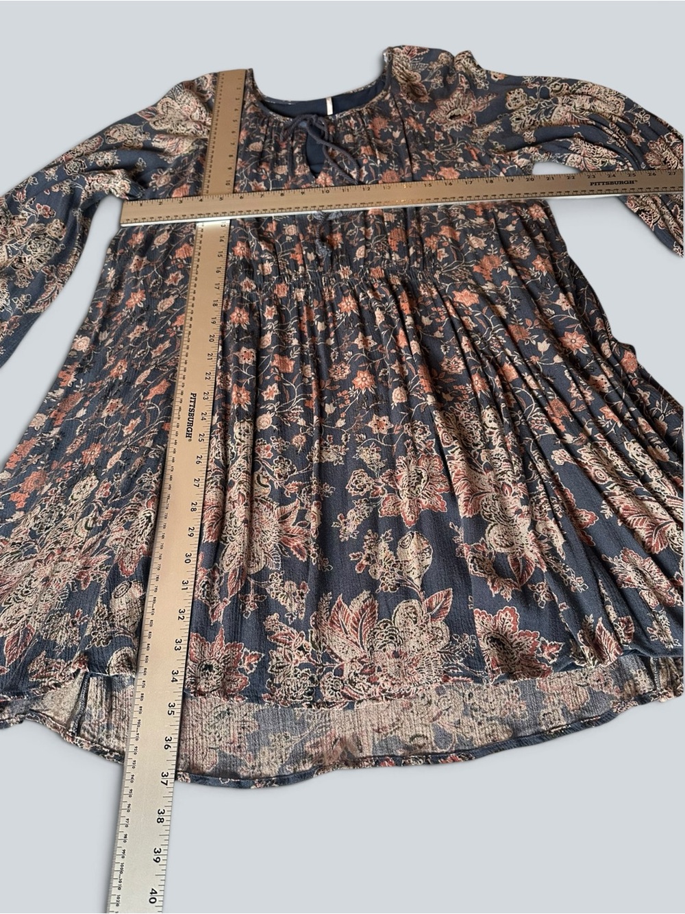 Free People Lucky Loosey Floral Swing Mini Dress Large - Picture 5 of 8